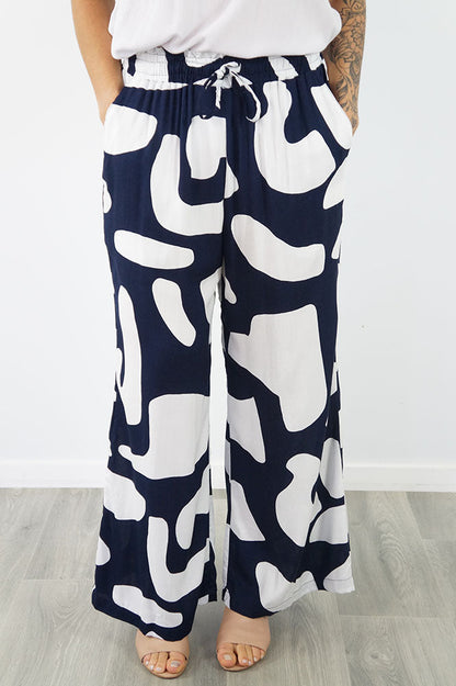 Wide Leg Pant "Abstract Geo"