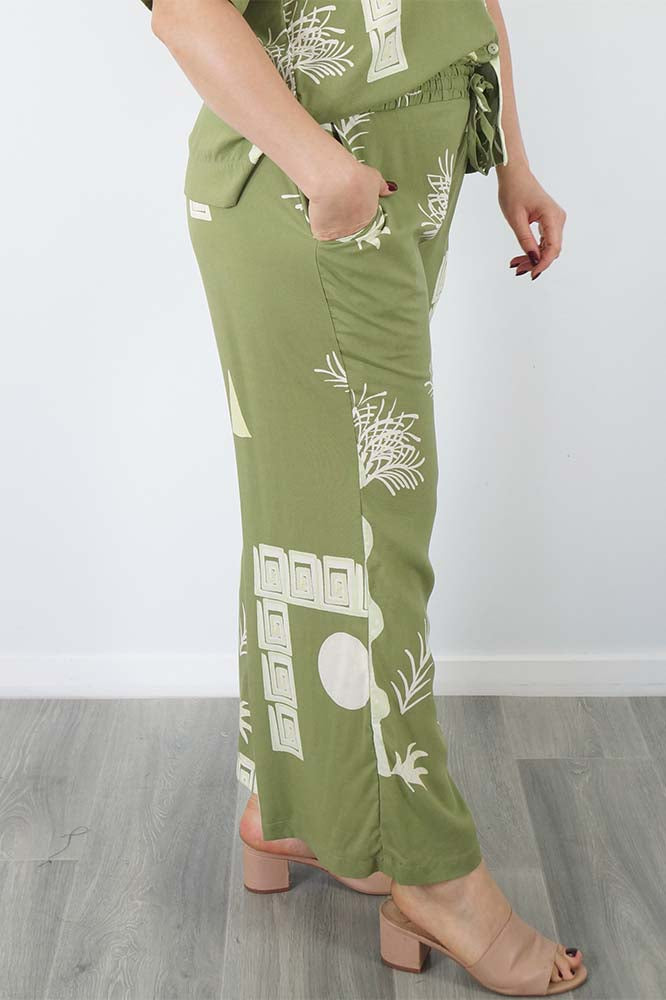 Wide Leg Pant "Fan Palm"