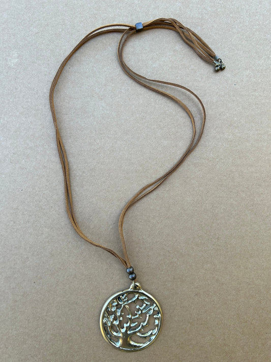 Banyan Tree Pendant on Leather.