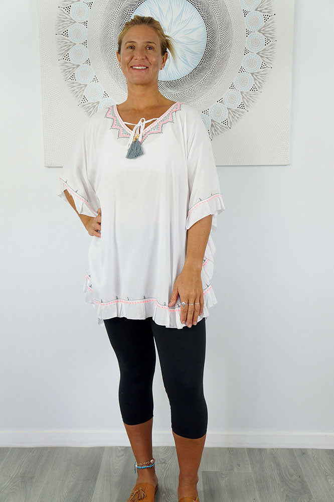 Embroidered Swing Top