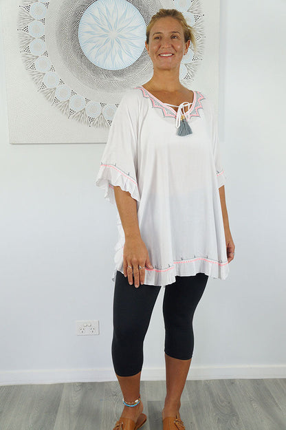 Embroidered Swing Top