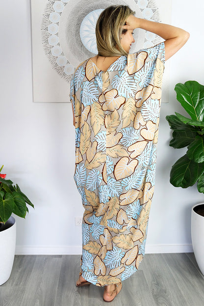 Frilled Toga Dress "Leaves"