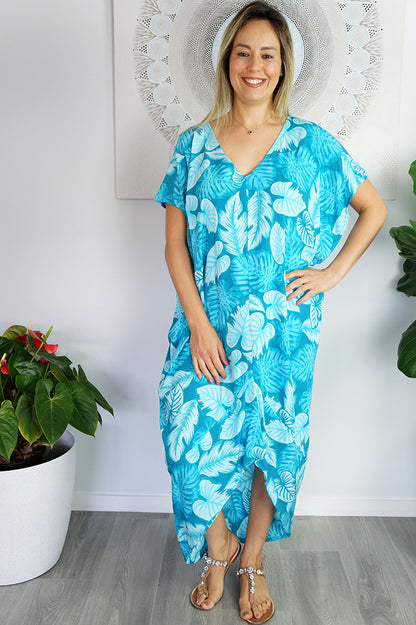 Frilled Toga Dress "Leaves"