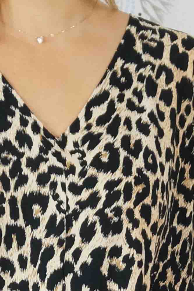 Frilled Toga Dress "Leopard"