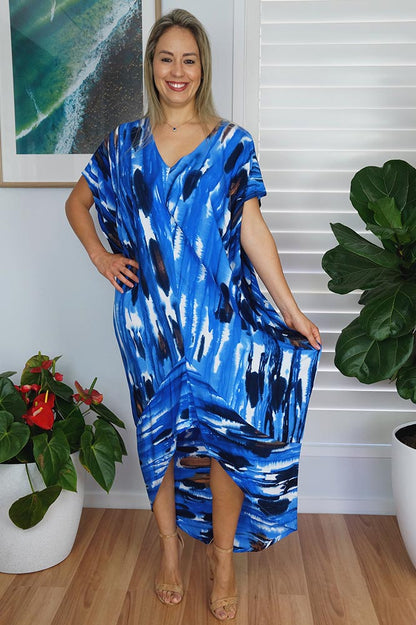 Frilled Toga Dress "Streaky Tie Dye"