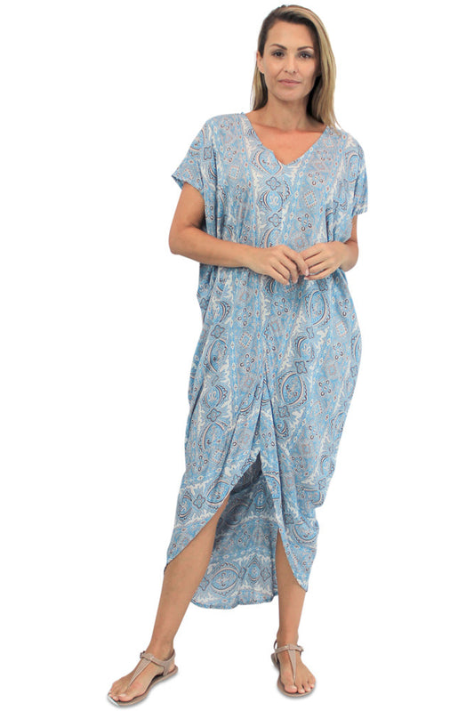 Frilled Toga Dress "DeJa Vu" Print