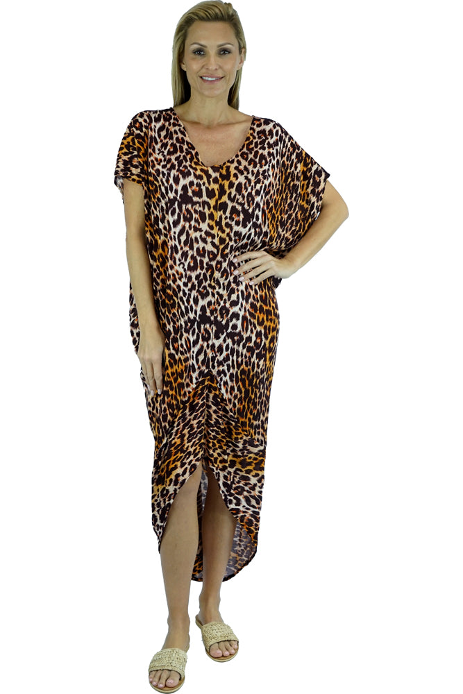 Frilled Toga Dress "Leopard"