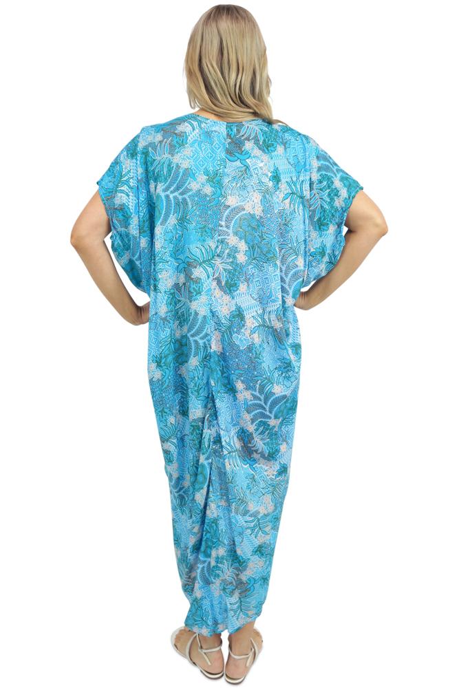 Frilled Toga Dress "Paisley Batik" print