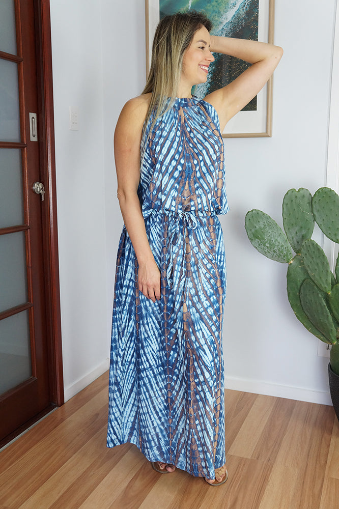 Long Chloe Dress "Feathers"