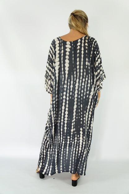 Long Kaftan "Crackle" Tie Dye