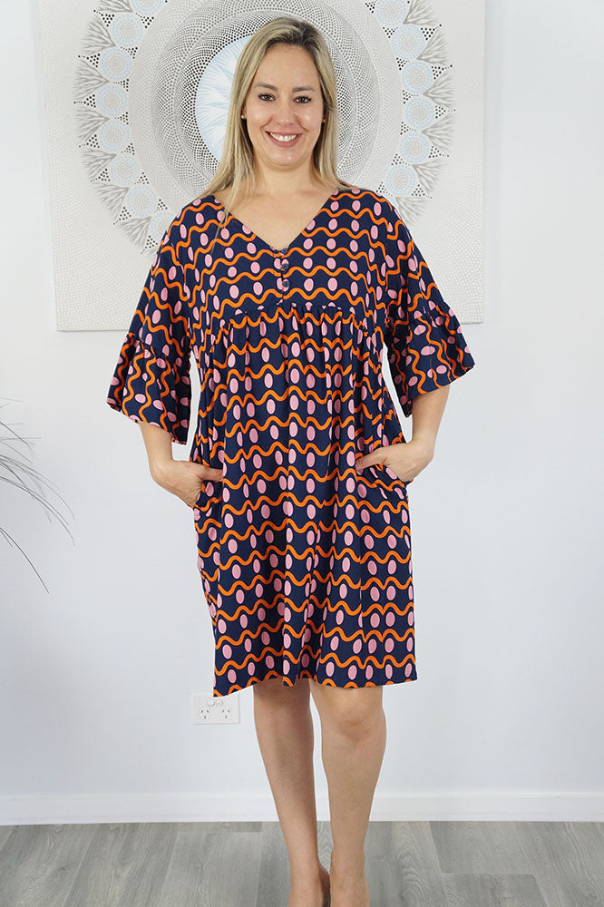 Millie Dress "Waves"