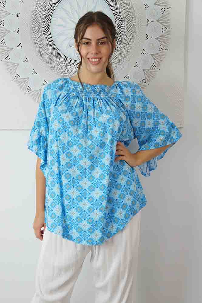 Noosa Top "Snowflower"