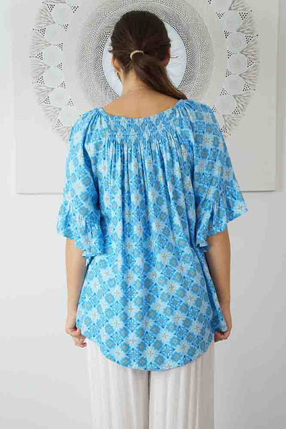 Noosa Top "Snowflower"