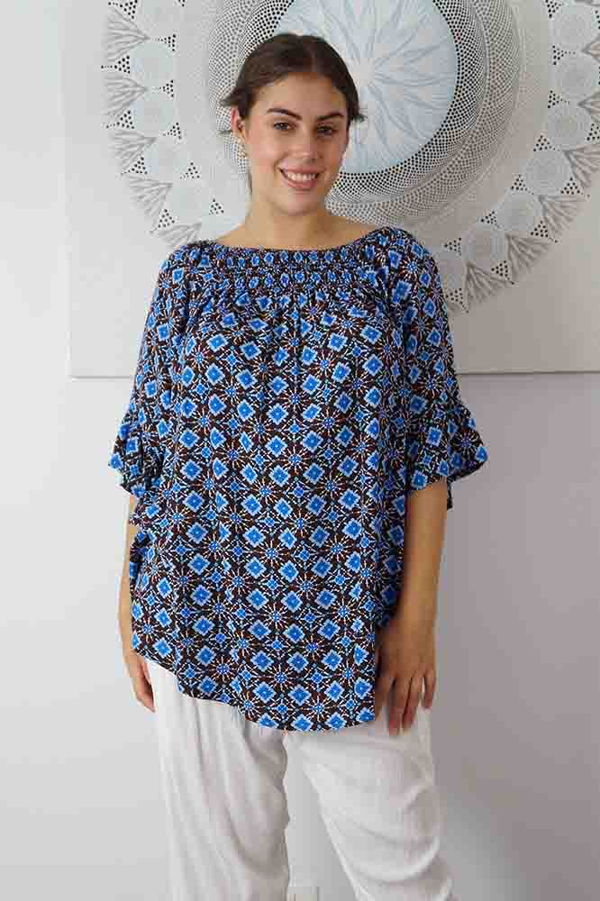 Noosa Top "Snowflower"