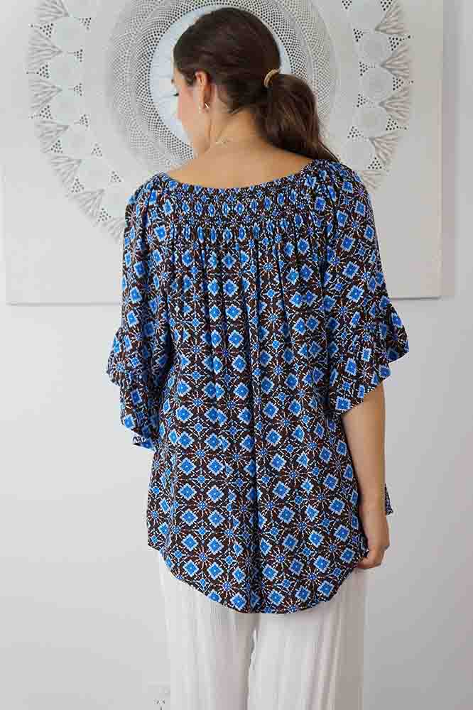 Noosa Top "Snowflower"