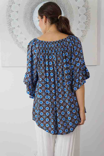 Noosa Top "Snowflower"