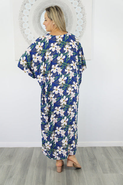 Premium Long Kaftan "Fan Flower"