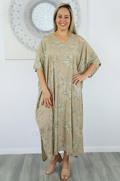 Premium Long Kaftan "Palm Madness"