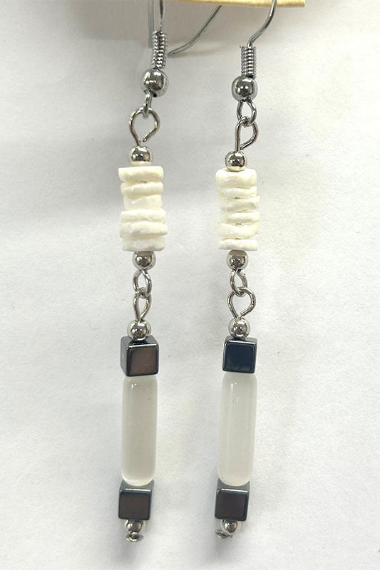 White Shell Drop Earings (R76)