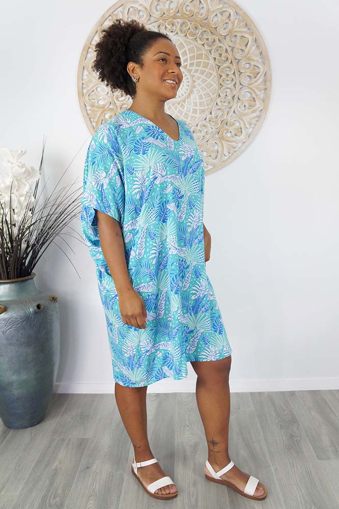 Resort Dress "Tropical Leaves"