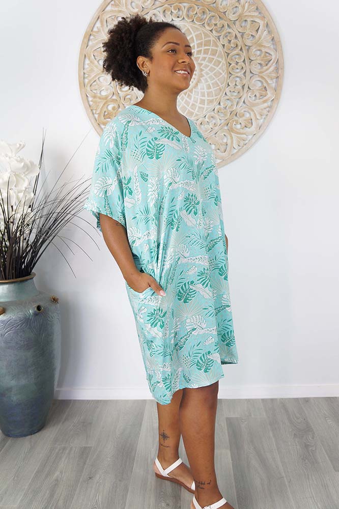 Resort Dress "Tropical Leaves"