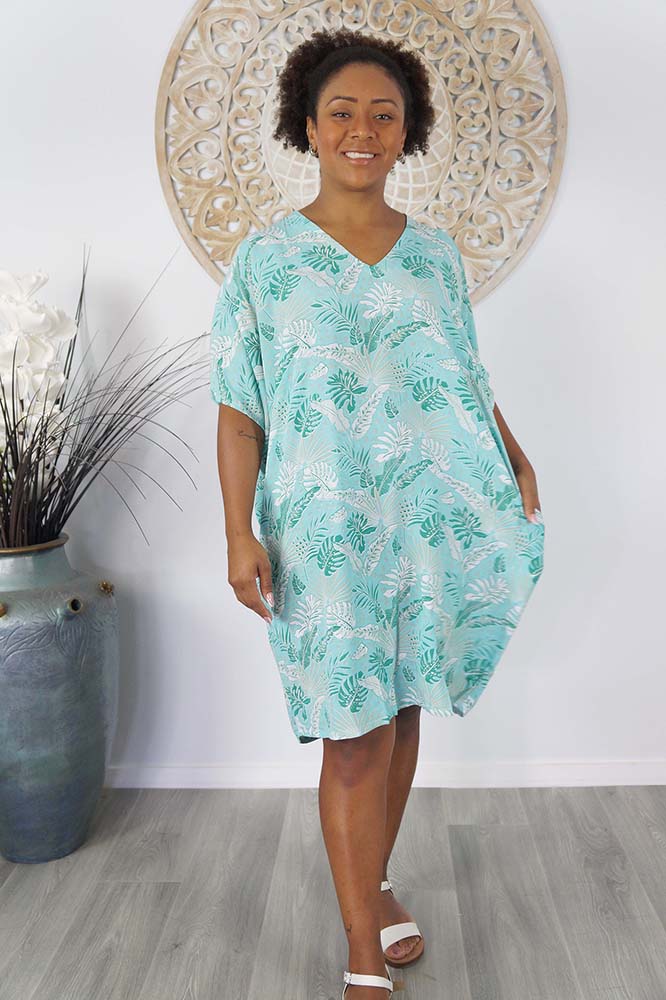Resort Dress "Tropical Leaves"