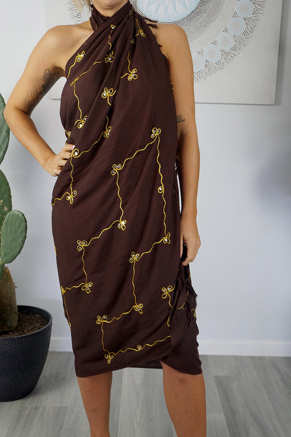 Embroidered/Sequined Plain Sarong