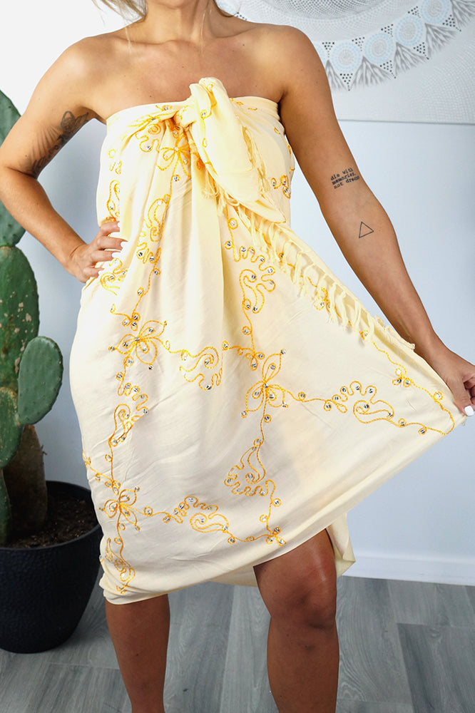 Embroidered/Sequined Plain Sarong