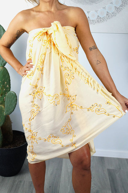 Embroidered/Sequined Plain Sarong