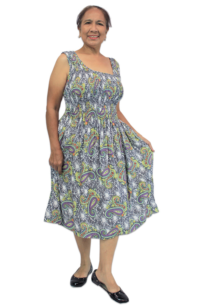 Singlet Smock Dress "Carnival" print