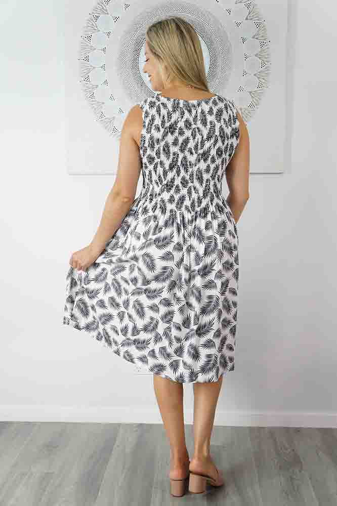 Singlet Smock Dress "Fern" print