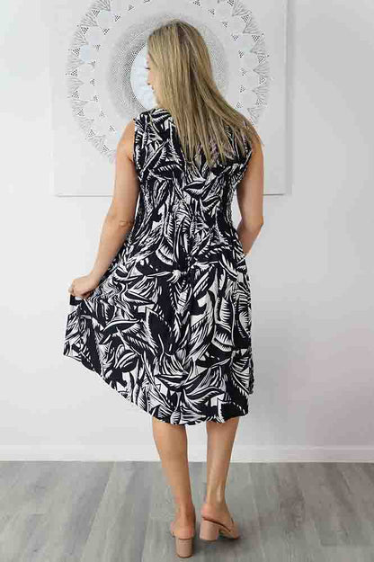 Singlet Smock Dress "Leafy"