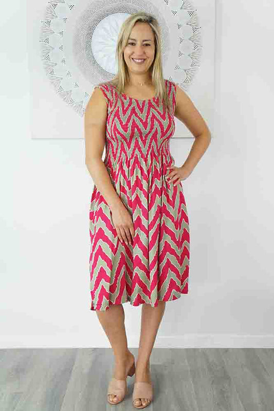 Singlet Smock Dress "Random ZigZag"