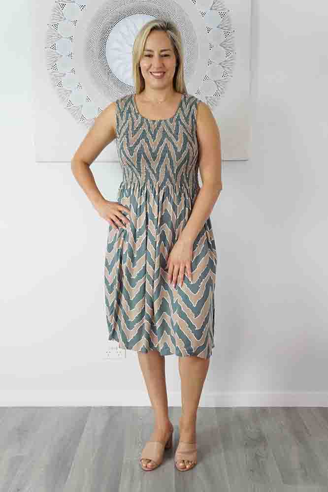 Singlet Smock Dress "Random ZigZag"