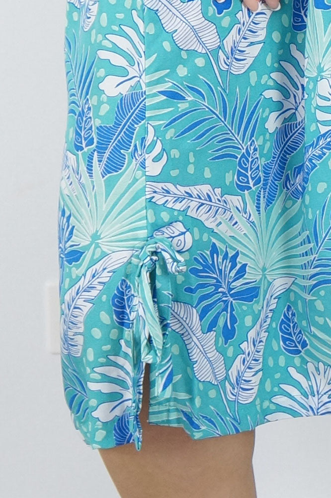 Smock Dress "Tropical Leaves"