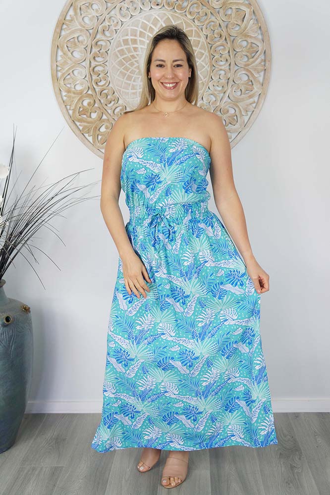 Tube Dress "Tropical Leaves"