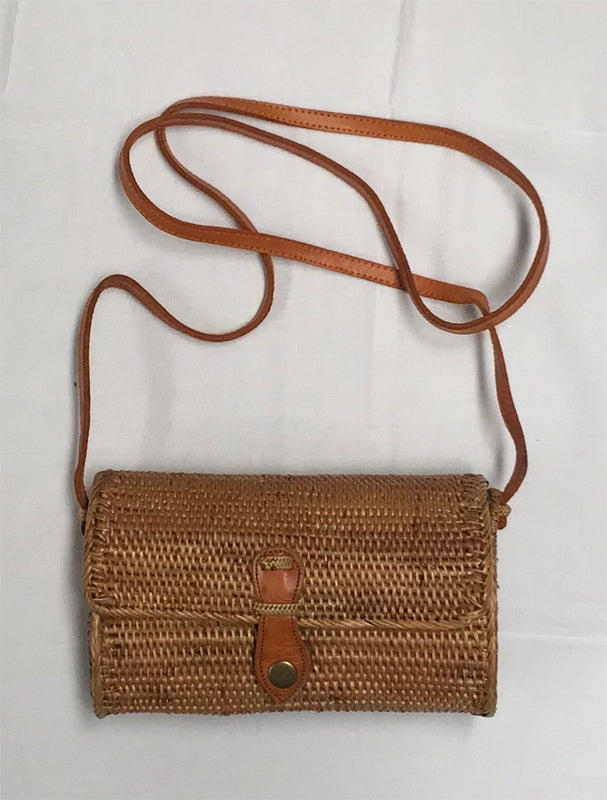 Rectangle Woven Rattan Bag (15cm long)