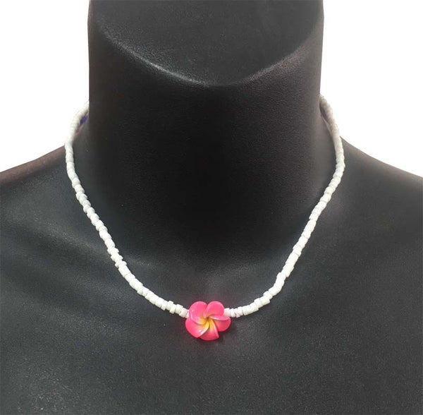 Small Frangipani and Clam Shell Necklace